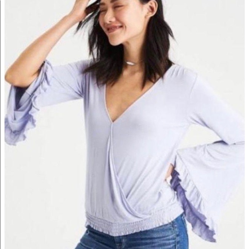 American Eagle Soft And Sexy Long Sleeve V Neck
